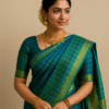Emerald Checks Kanjivaram Saree