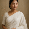 Ivory Chikankari Saree