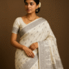 Ivory Silver Baluchari