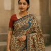 Peacock Garden Kalamkari Saree