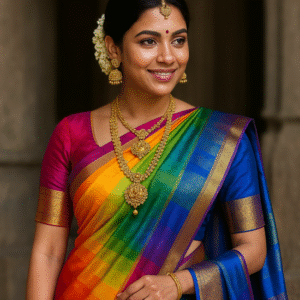Rainbow Radiance Kanjivaram Silk Saree