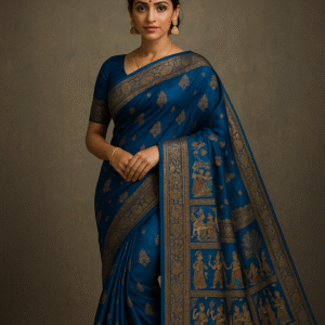 Royal Blue Baluchari